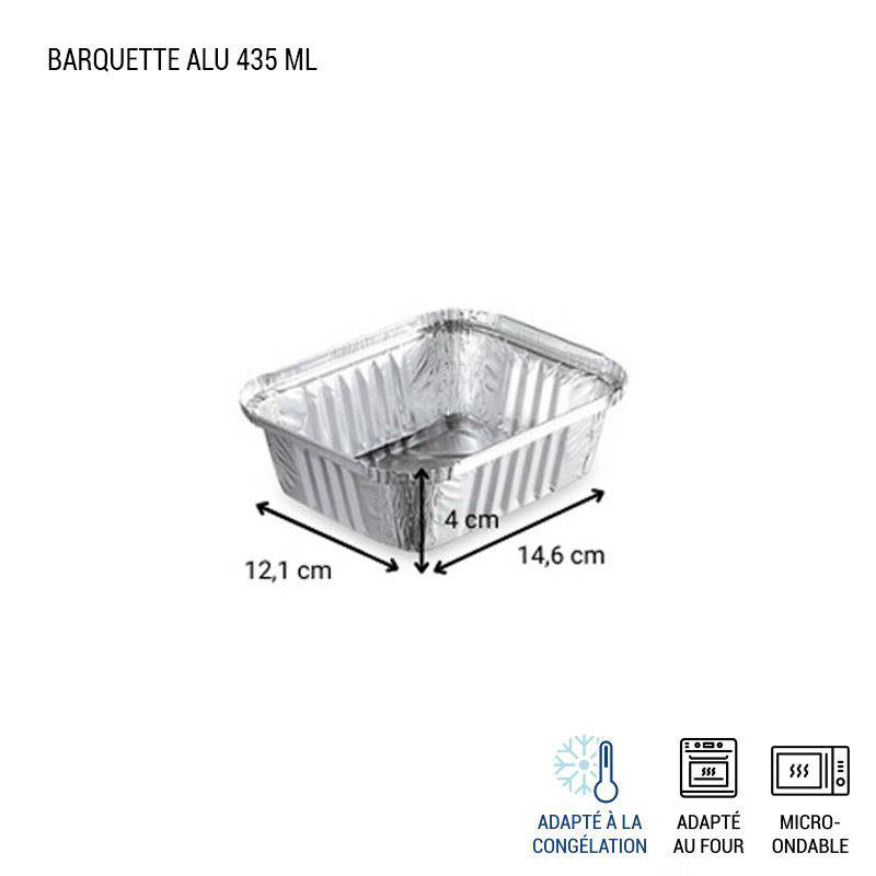 OUTIHOME Barquette Aluminium avec Couvercle Cartonné 700ml, Lot de