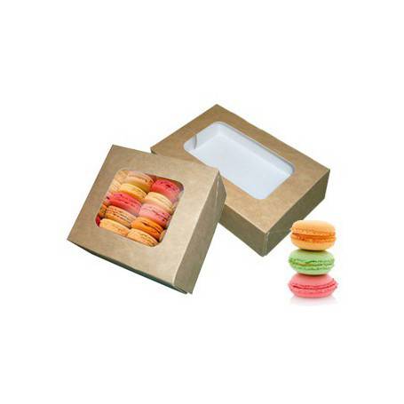 Boîte mini buche en bois pour 3 macarons, pour la présentation de